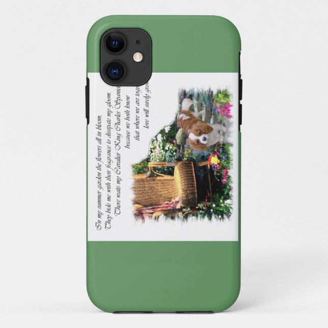 Cavalier King Charles Spaniel Summer Garden Case-Mate iPhone Case (Back)