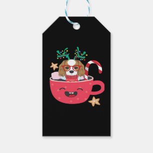 Cavalier King Charles Spaniel Teacup Xmas Holiday Gift Tags