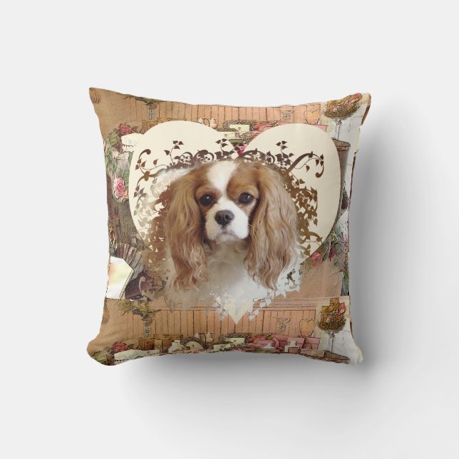 Cavalier King Charles Spaniel Throw Pillow (Front)