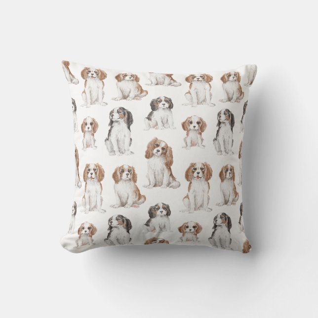 Cavalier King Charles Spaniel Throw Pillow (Front)