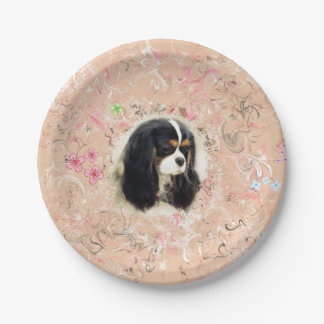 Cavalier King Charles Spaniel - Tri, Plate