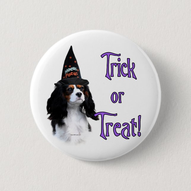 Cavalier King Charles Spaniel Trick 2 Inch Round Button (Front)