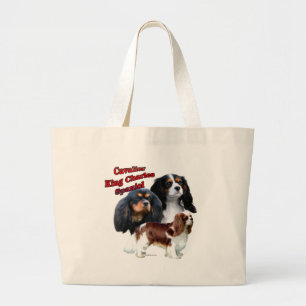Cavalier King Charles Spaniel Trio 2 Large Tote Bag
