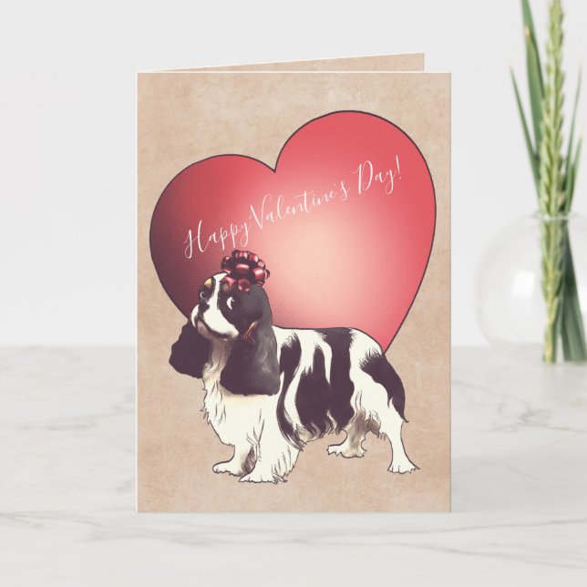Cavalier King Charles Spaniel Valentine's Day Card (Front)