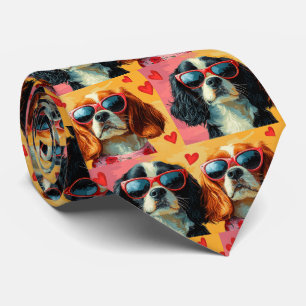 Cavalier King Charles Spaniel Valentine's Day Tie