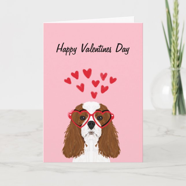 Cavalier King Charles Spaniel Valentines Love Card (Front)