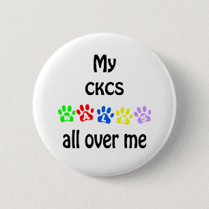 Cavalier King Charles Spaniel Walks Design 2 Inch Round Button