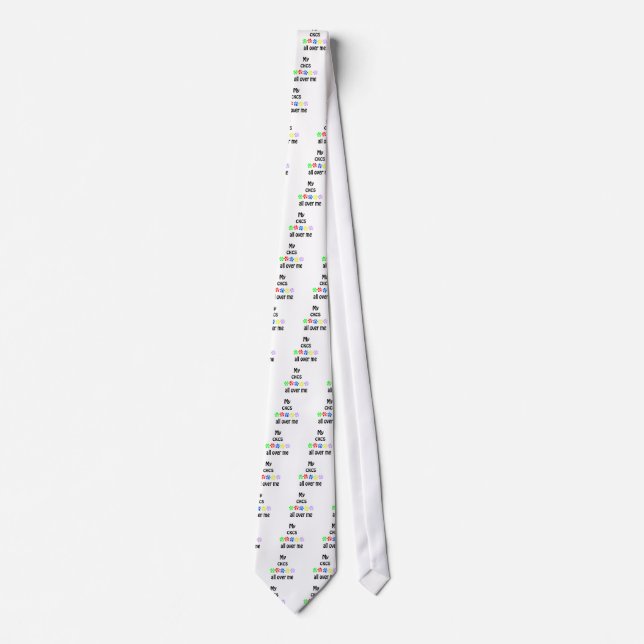 Cavalier King Charles Spaniel Walks Design Tie (Front)