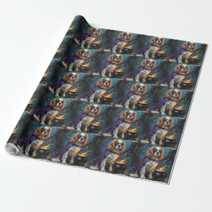 Cavalier King Charles Spaniel Whimsical Halloween  Wrapping Paper