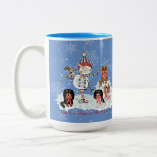 Cavalier King Charles Spaniel Winter Scene Two-Tone Coffee Mug