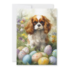 Cavalier King Charles Spaniel with Easter Eggs