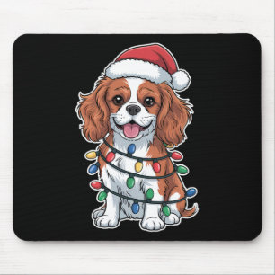 Cavalier King Charles Spaniel Wrapped In Christmas Mouse Pad