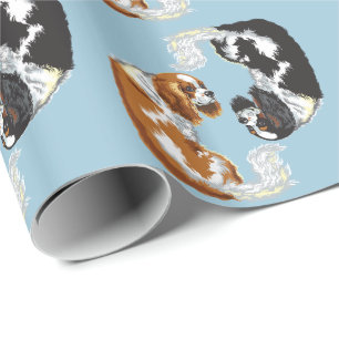 cavalier king charles spaniel wrapping paper
