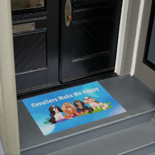 Cavalier King Charles Spaniels Make Me Happy  Bath Doormat