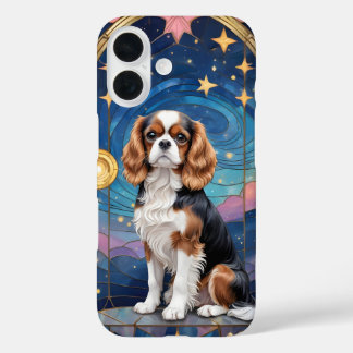 Cavalier King Charles Stained Glass Sky & Stars iPhone 16 Case