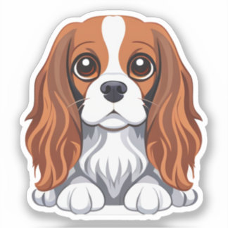 Cavalier king charles sticker illustrated