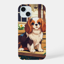 Cavalier King Charles sur un banc