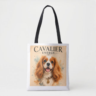 Cavalier King Charles Vintage Art Portrait Tote  Bag