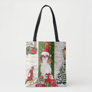 Cavalier King Dog Christmas   Tote Bag