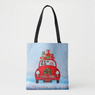 Cavalier King Dog In Car With Santa Claus Tote Bag