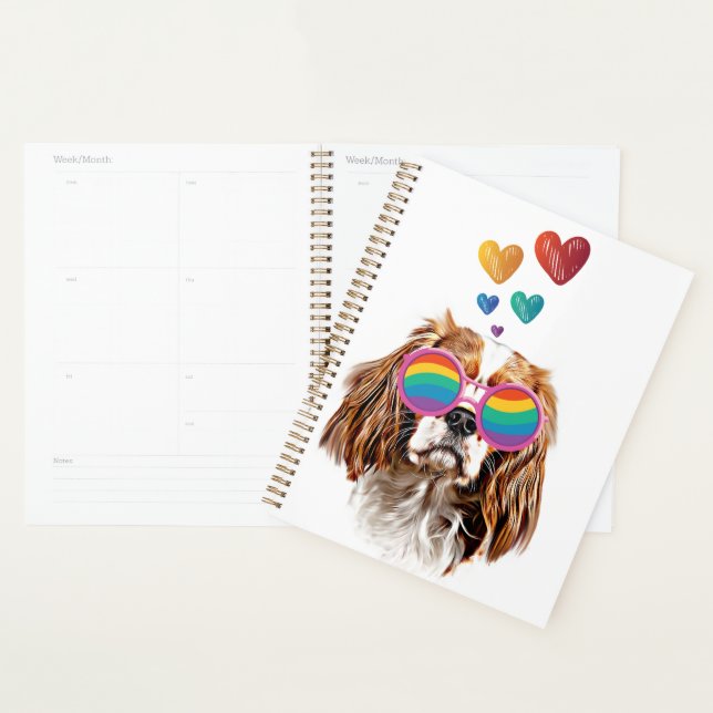Cavalier King Dog with Hearts Valentine's Day Planner (Display)