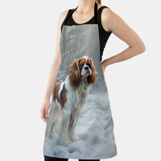 Cavalier King Let It Snow Christmas Brushed  Apron (Insitu)