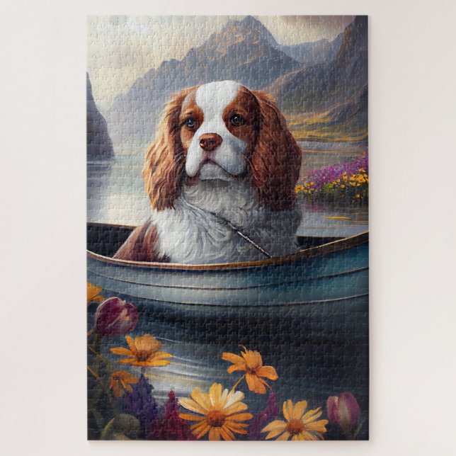 Cavalier King on a Paddle: A Scenic Adventure Jigsaw Puzzle (Vertical)