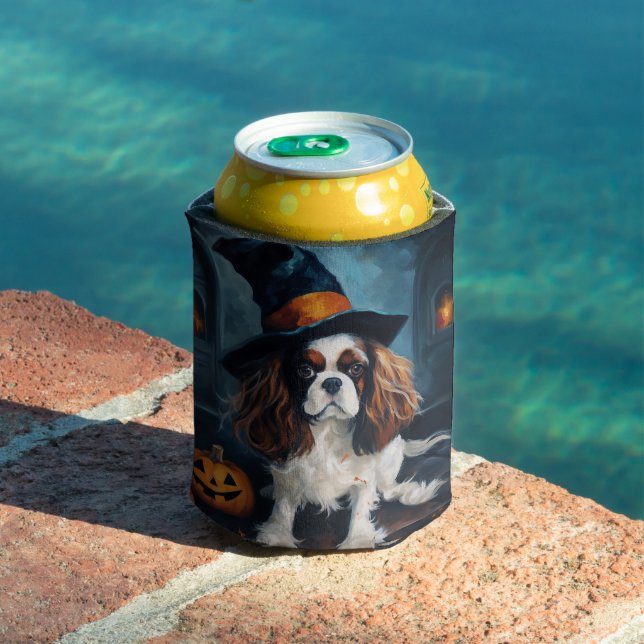 Cavalier King Pumpkins Halloween Scary  Can Cooler (In Situ Pool)