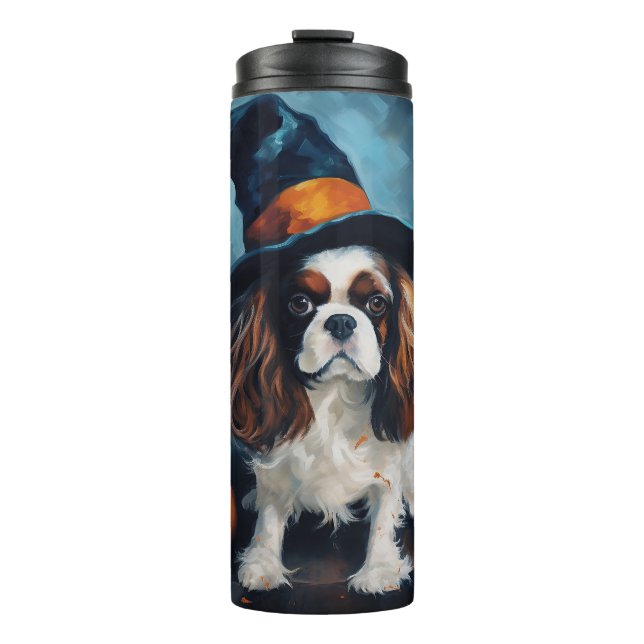 Cavalier King Pumpkins Halloween Scary  Thermal Tumbler (Front)