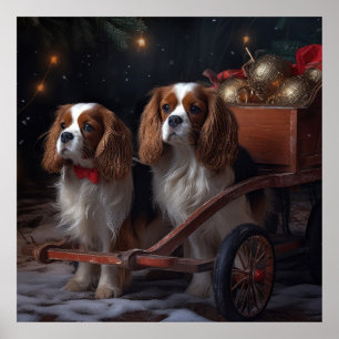 Cavalier King Snowy Sleigh Christmas Decor  
