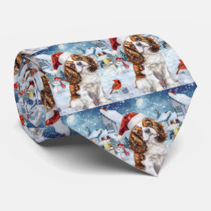 Cavalier King Winter Wonderland Christmas Joy Tie