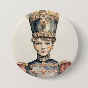 Cavalier, Nutcracker Prince Noble Cavalier in Red 3 Inch Round Button