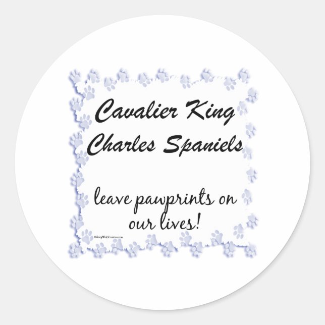 Cavalier Pawprints Sticker (Front)