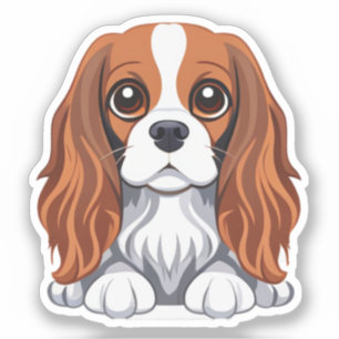 Cavalier roi charles autocollant illustré