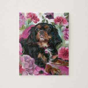 cavalier roi Charles Spaniel PUZZLE  Noir et tan