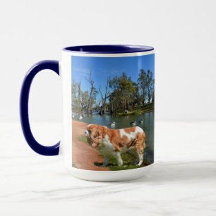 Cavalier Spaniel And Pelicans, Mug