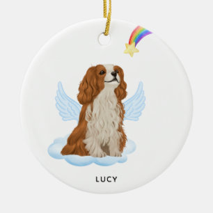 Cavalier Spaniel Angel Personalized Dog Memorial Ceramic Ornament