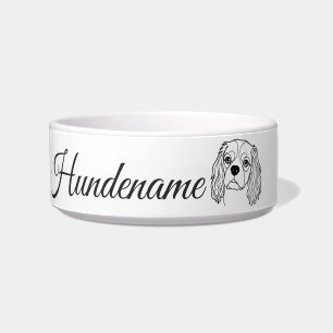 Cavalier Spaniel Line Art personalized bowl