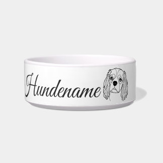 Cavalier Spaniel Line Art personalized bowl