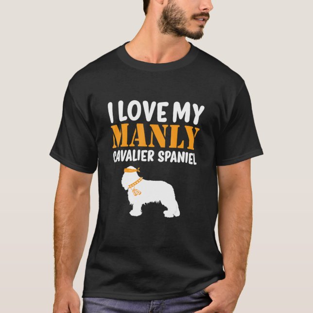 Cavalier Spaniel Pet Funny Boy Dog Puppy Gender Re T-Shirt (Front)