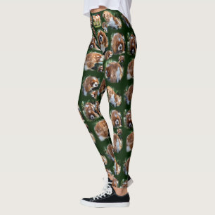Cavalier Spaniel Photo Collage, Ladies Leggings