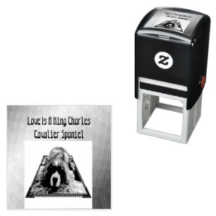 Cavalier Spaniel Popout Art, self-inking stamp