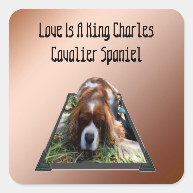 Cavalier Spaniel Popout Art, Stickers (Front)