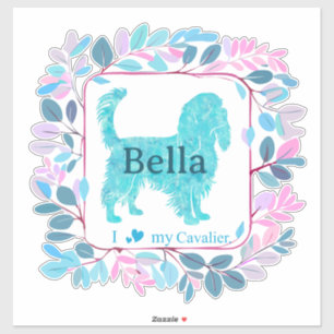 Cavalier Sticker – Personalized Pastel Blue Gift