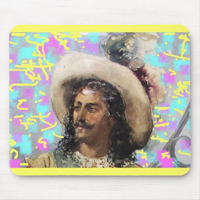 cavalier with colourful hat mouse pad (Front)