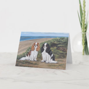 Cavaliers à la carte de voeux de plage