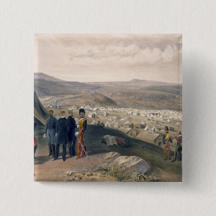 Cavalry Camp, plate from 'The Seat of War in the E 2 Inch Square Button