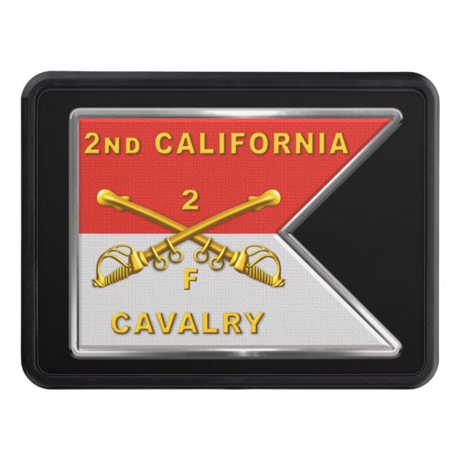 Cavalry Crossed Sabres Guidon F Troop Trailer Hitch Cover (Front)