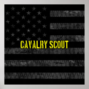 Cavalry Scout Subdued American Flag Poster