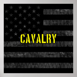 Cavalry Subdued American Flag Poster